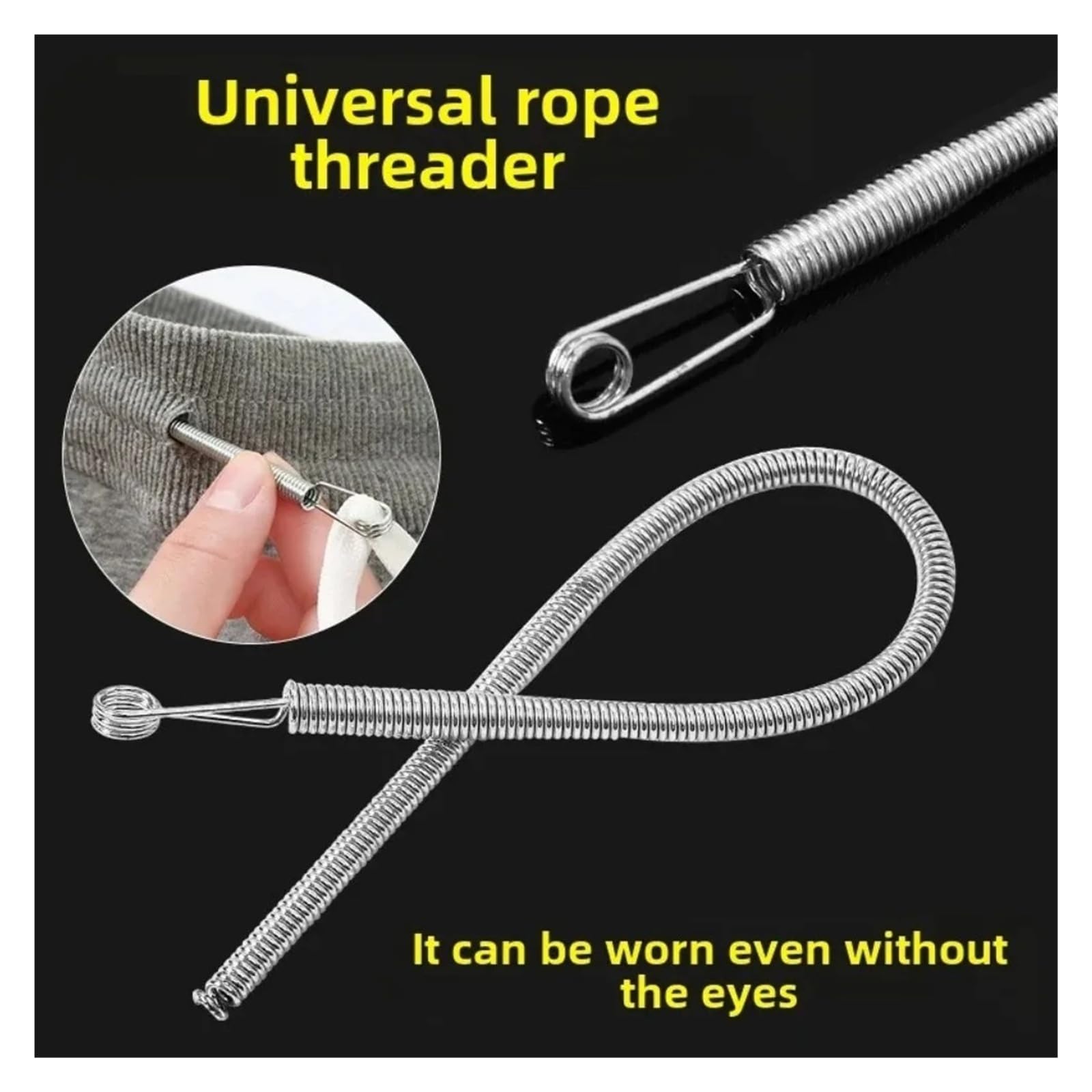 Bendable Spring Drawstring Threader Clip Rope Tool DIY Sewing Helper (2pcs)