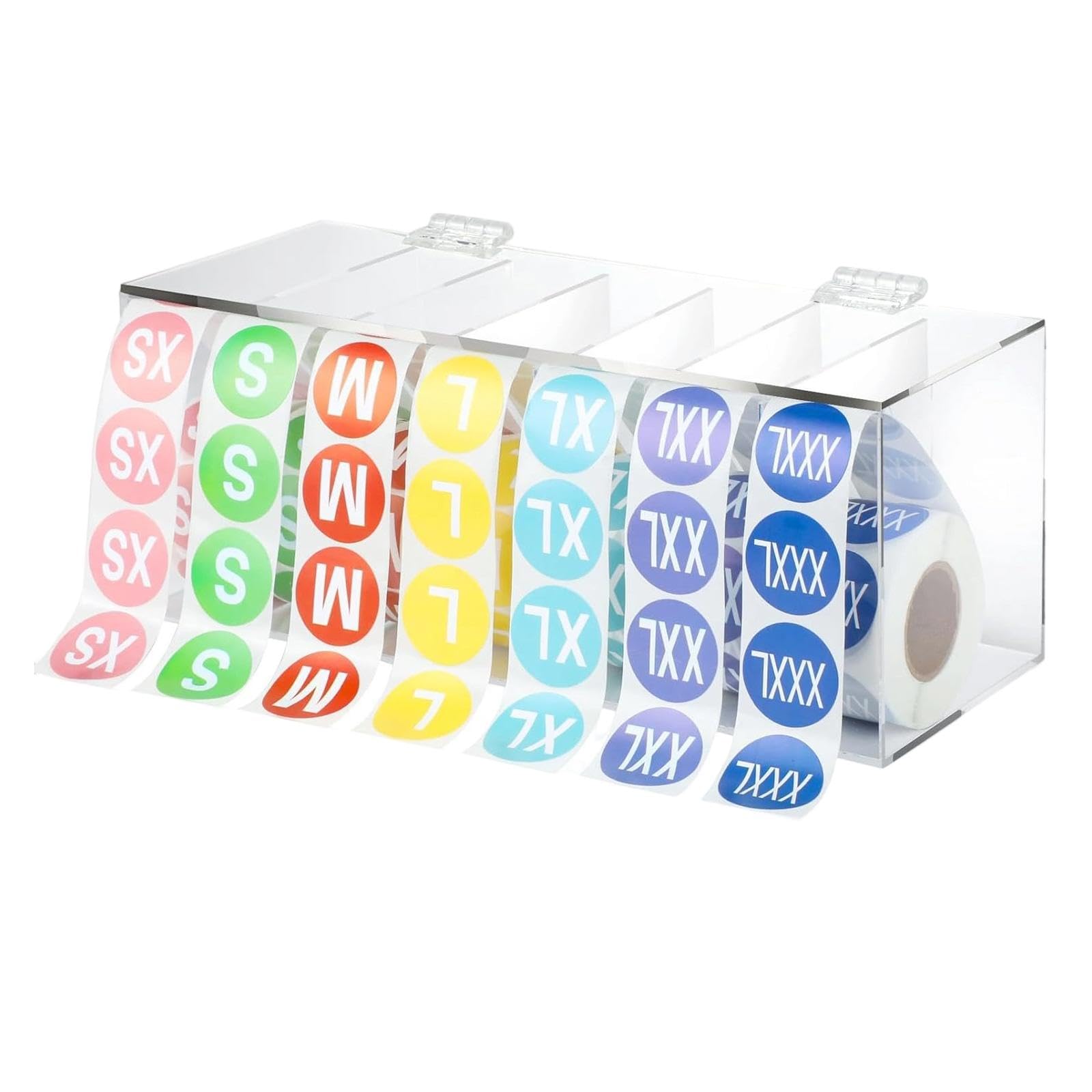 Distributeur de rouleaux acryliques de 3500 autocollants de tailles pour vêtements