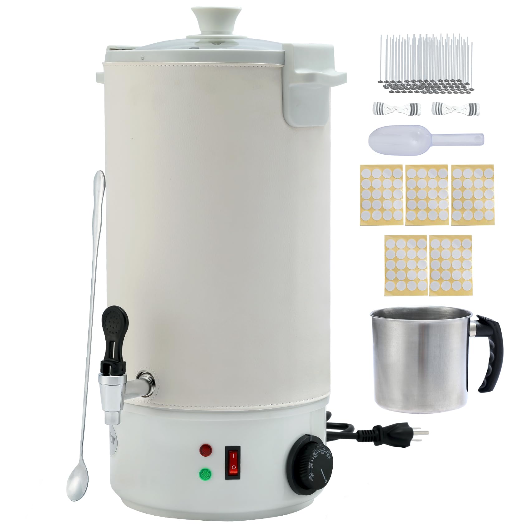 Olla eléctrica antiadherente TCFUNDY de 10 l para fundir cera de velas, kit para hacer velas DIY para adultos, cera de abejas, cera de soja y coco.