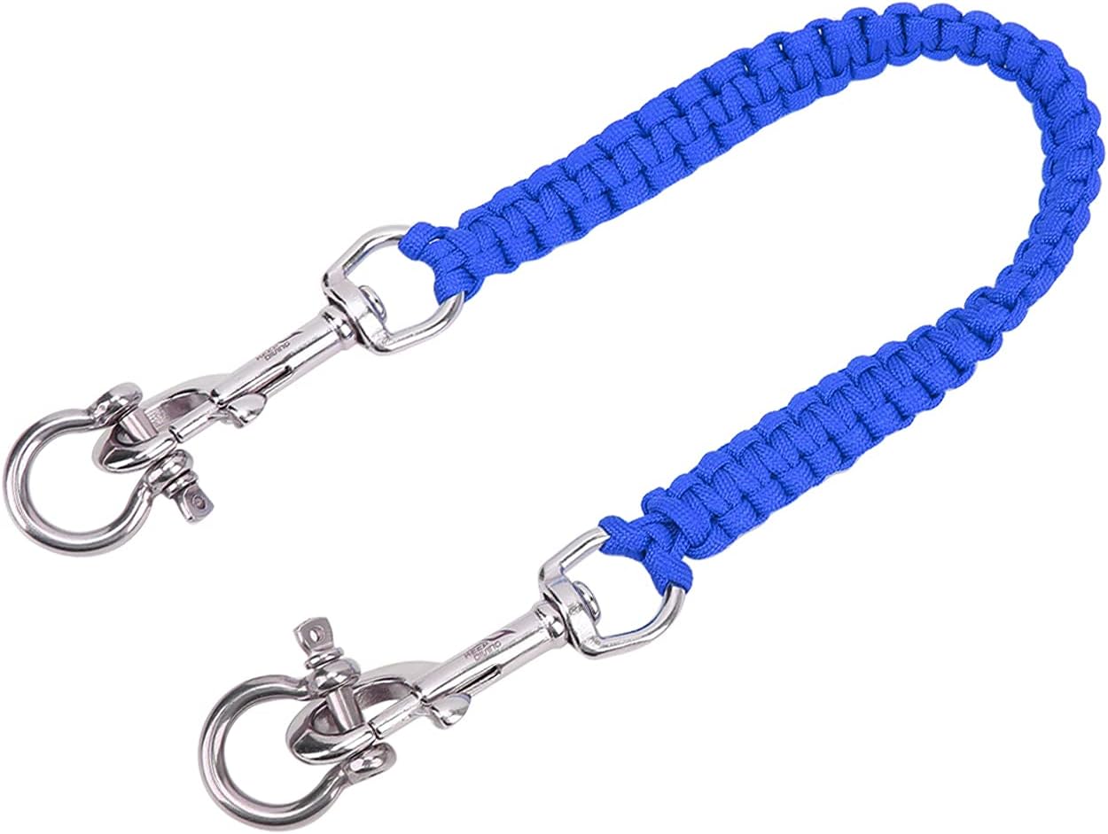 Drfeify Diving Camera Lanyard Retractable Stainless Steel Hook Housing Carry Rope for Underwater Photography Diving Snorkeling Action Cameras (Royal Blue)