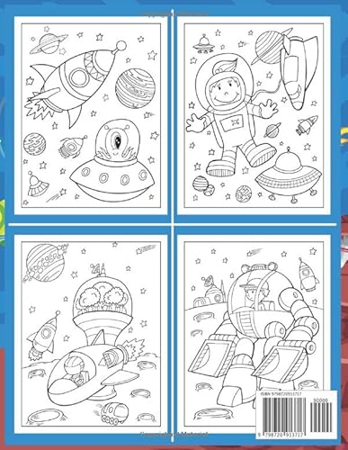 Space Coloring Book For Kids: Fun And Educational Outer Space Coloring Book for Boys and Girls Fille
