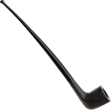 Savinelli Pipes Churchwarden Collection - Extra Long Vintage Design, Handmade Italian Wood Briar Pipe, Rusticated Black Finish, 3mm (Zulu, 404)
