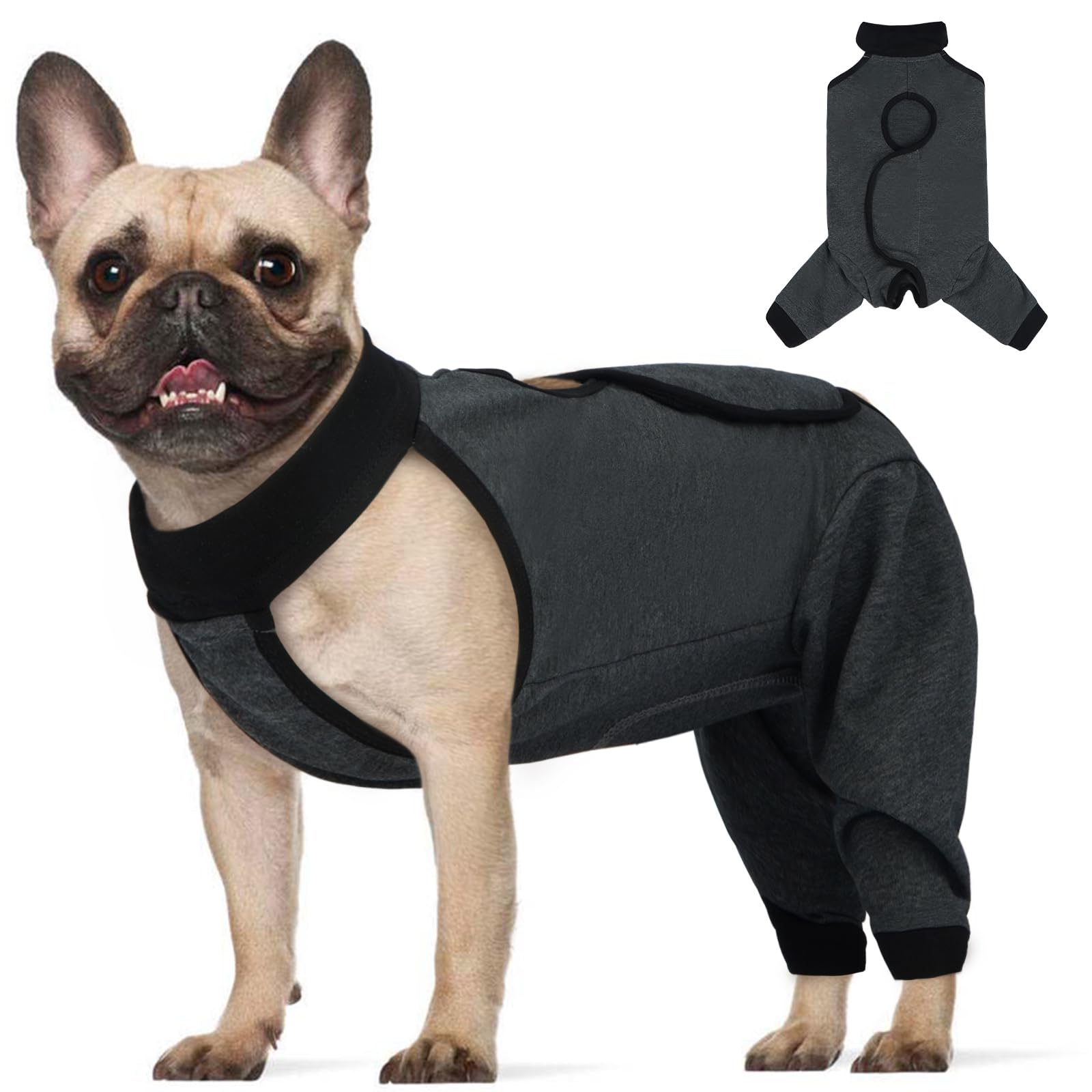ROZKITCH Dog Surgery Leg Sleeve Rear Legs, Male Female Pet Prevent Licking Wound Elbow Knee Protector, Dog Recovery Suit Cone Collar Alternative Pants Shirt for Wound Heal Wrap Grey M