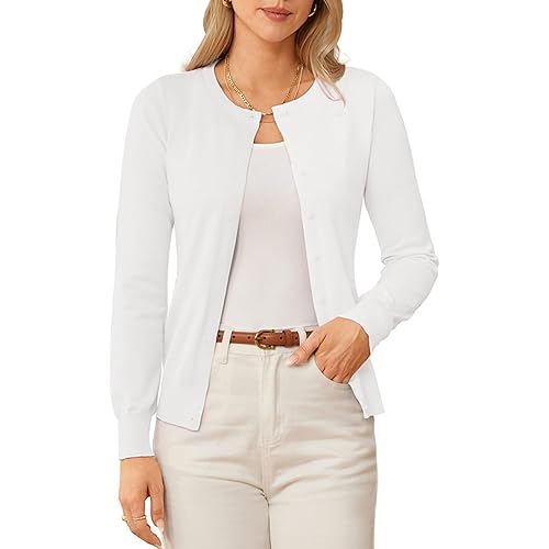 GRACE KARIN Women's Classic Long Sleeve Knit Cardigan Sweaters Casual Open Front Button Down Cardigans S-3XL