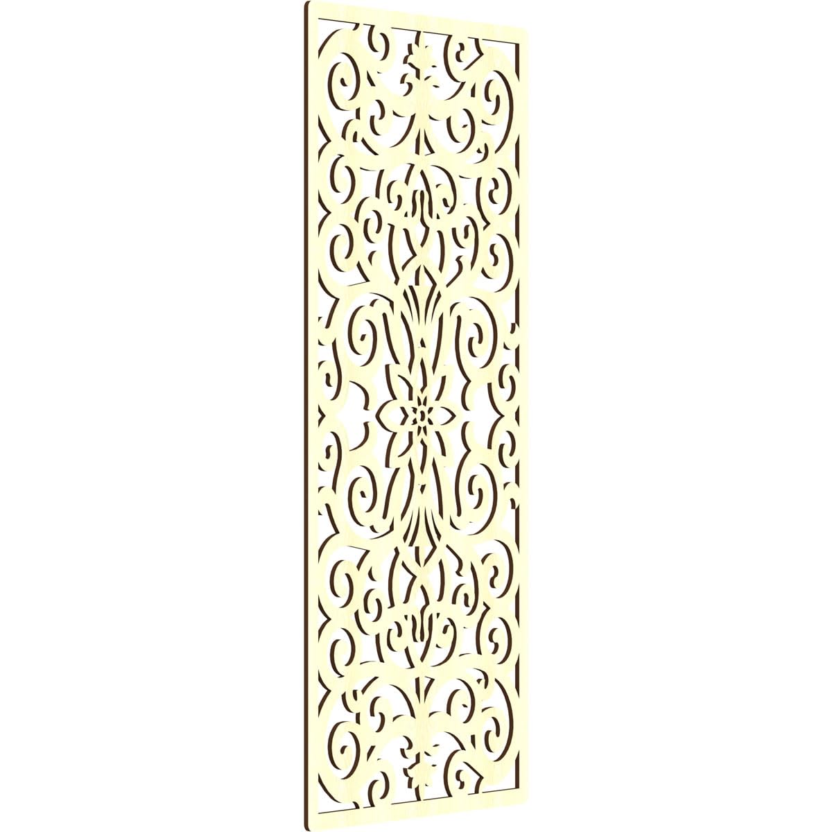 Buel Decorative Pierced Fretwork Wood Wall Panels, 27 3/8"W x 69 3/8"H x 3/8"T, Alder