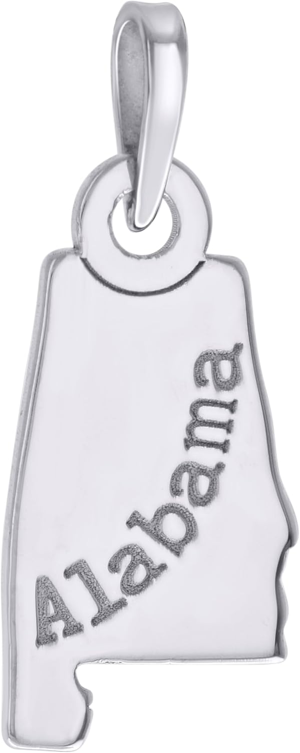 Jewels By Lux Sterling Silver Unisex American States Alabama Charm Pendant