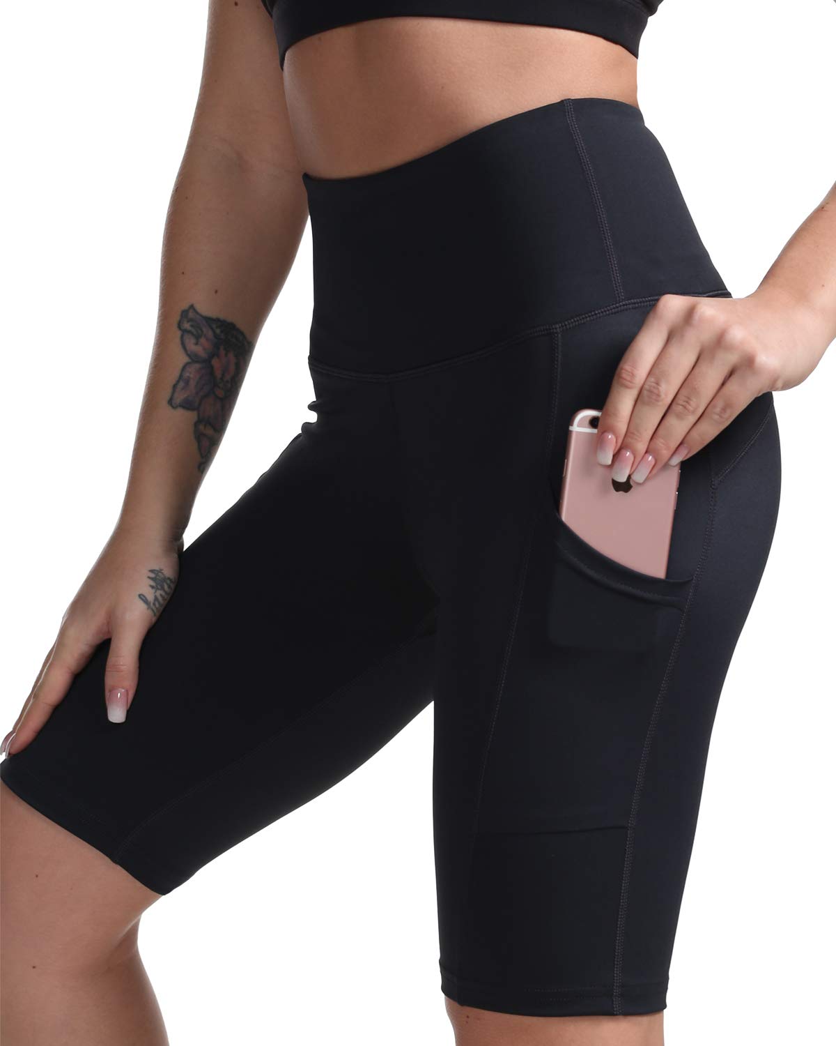 KiproYoga Shorts Women High Waist Workout Athletic Biker Short Pants w Pockets