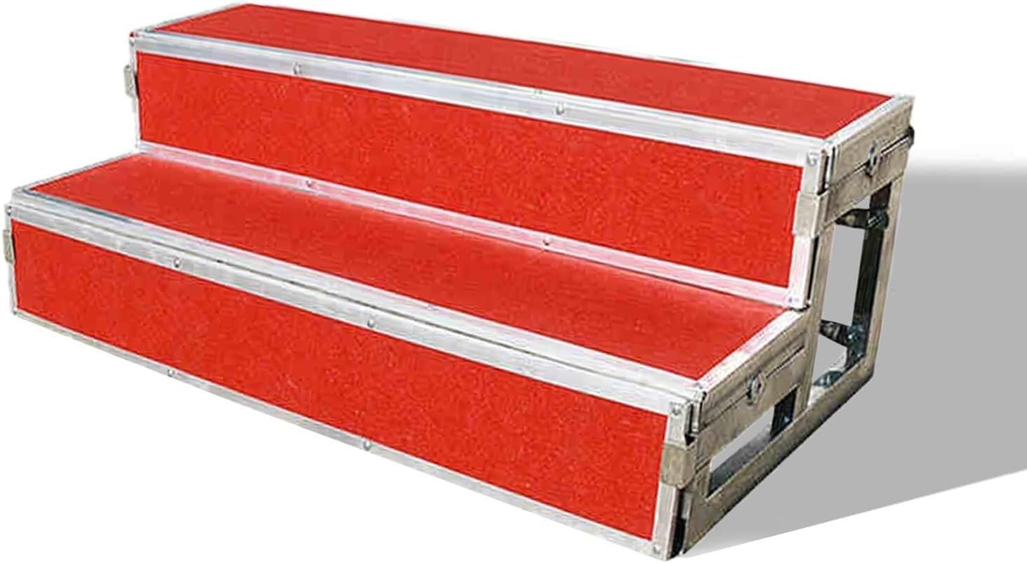 VUIKLCty Carpeted Stage Platform 3-tier Upright Step Stool