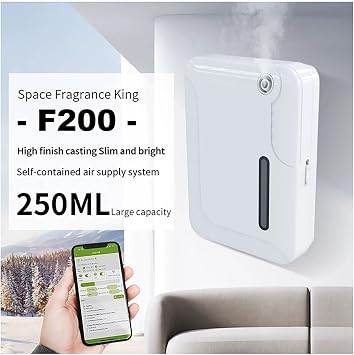 Smart Scent Machine, 250Ml Aromatherapy Diffuser with 24Hour Automatic Misting, Supports buttons/Blue-tooth/WiFi/App Control, Automatic Fragrance Diffuser for Large Space Commercial white
