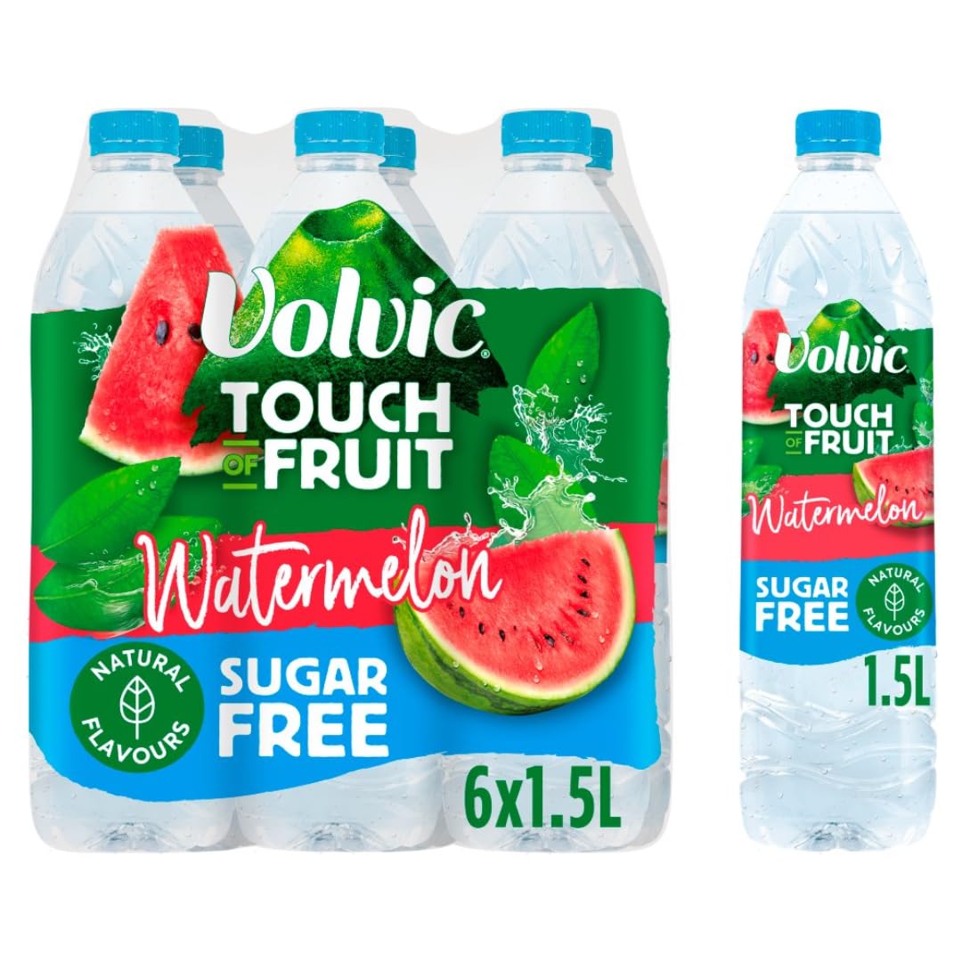 Sugar Free Volvics Touch of Fruit Flavoured Water 1.5L (6x1.5L, Watermelon)