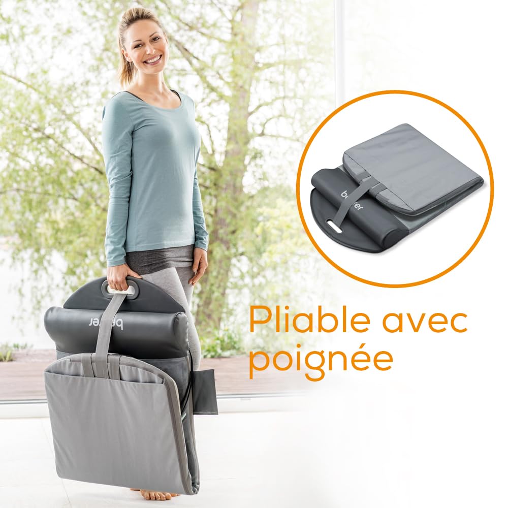 Beurer MG 280 Tapis de yoga et stretching, pour étirer les muscles et la relaxation, tapis de massage pour la nuque, les épaules et le dos, pliable