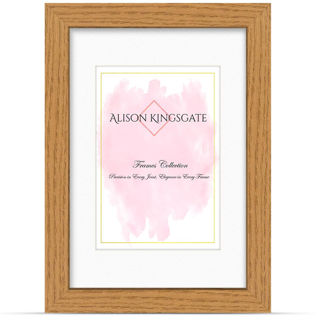 Alison Kingsgate A3 OAK Picture Frame with Mount for A4 Photos