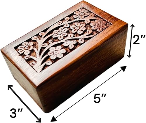 Miniatura 2 de Urnas de cremación de madera hechas a mano para cenizas humanas, machos, hembras y mascotas queridas, caja pequeña de madera con capacidad de 20