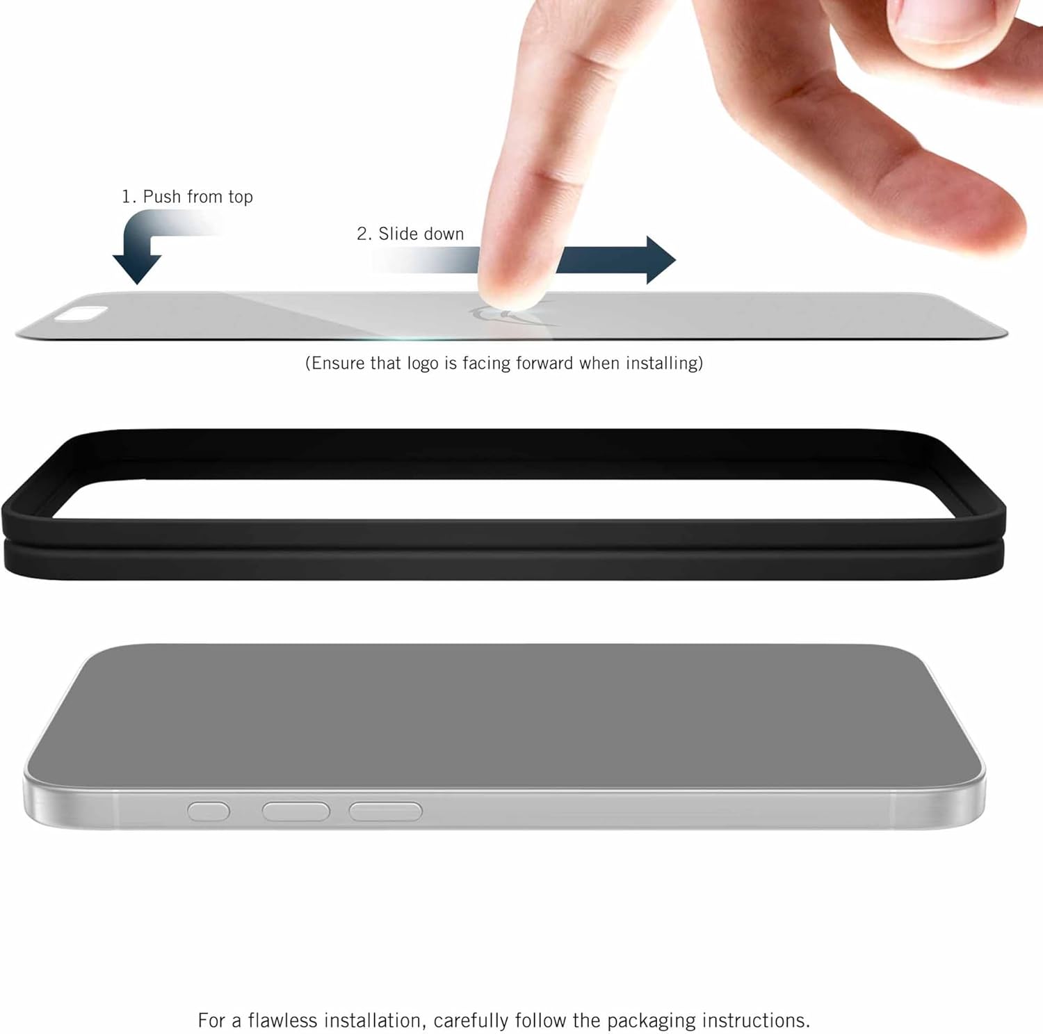 NFL Los Angeles Chargers Clear Screen Protector for iPhone 16 Pro - with Disappearing Logo - Scratch-Resistant and Easy-to-Install Screen Protectors (Includes Installation Tray)