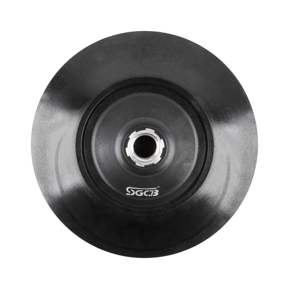 SGCB 6” RO Rotary Flexible Backing Plate, Hook-and-Loop Face 5/8” Thread PU Soft Backing Pad Used On Rotary Polisher Sander for Sanding Polishing Buffing Finishing