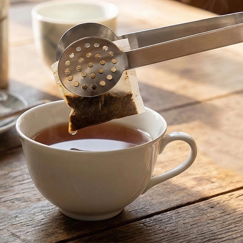 2 Pcs Tea Bag Squeezer Tongs, Stainless Steel Teabag Filter Clamp, Durable Strainer Gripper Picker, Tea Bag Squeezer for Tea Lovers, Kitchen Bar Tea Tools image 4