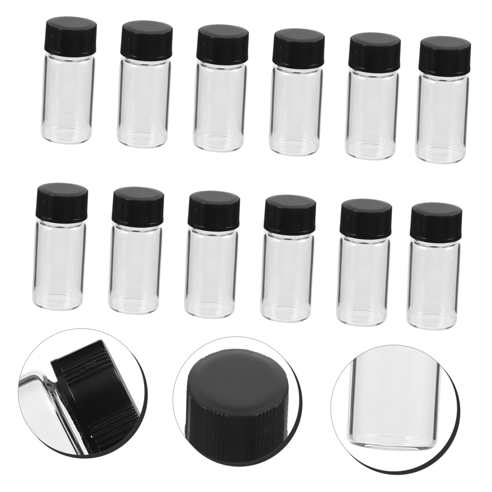 MAGICLULU 100piezas Botella de Muestra Transparente de Frascos de Vidrio con Tapa para Experimentos de Muestra con Tapas para Laboratorio