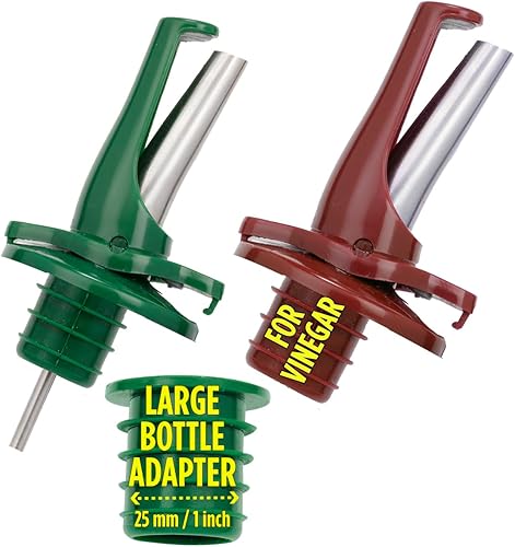 Poura Boquillas dispensadoras de aceite y vinagre Los vertedores herméticos de botellas ClickSeal mantienen el aceite fresco con tapas integradas.