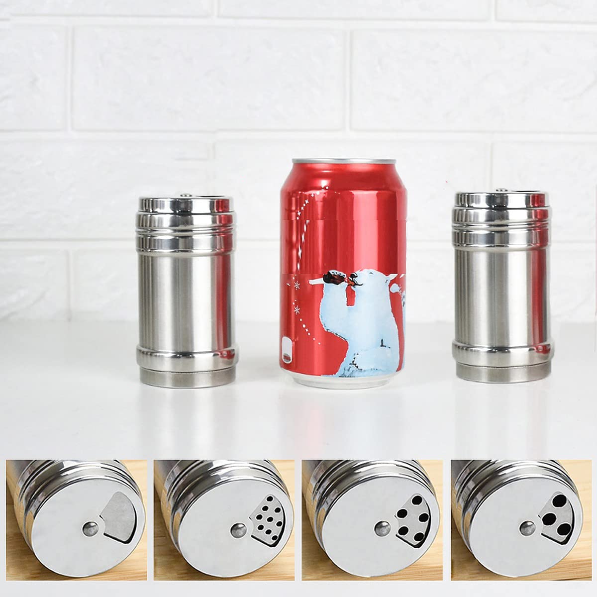 Wolpin Stainless Steel Salt & Pepper Shakers Set Sprinkler with Adjustable Pour Holder Covering Spice Box Sprinkler (Set of 2 Pcs) (B0BB3GNMPS) Amazon Price History, Amazon Price Tracker