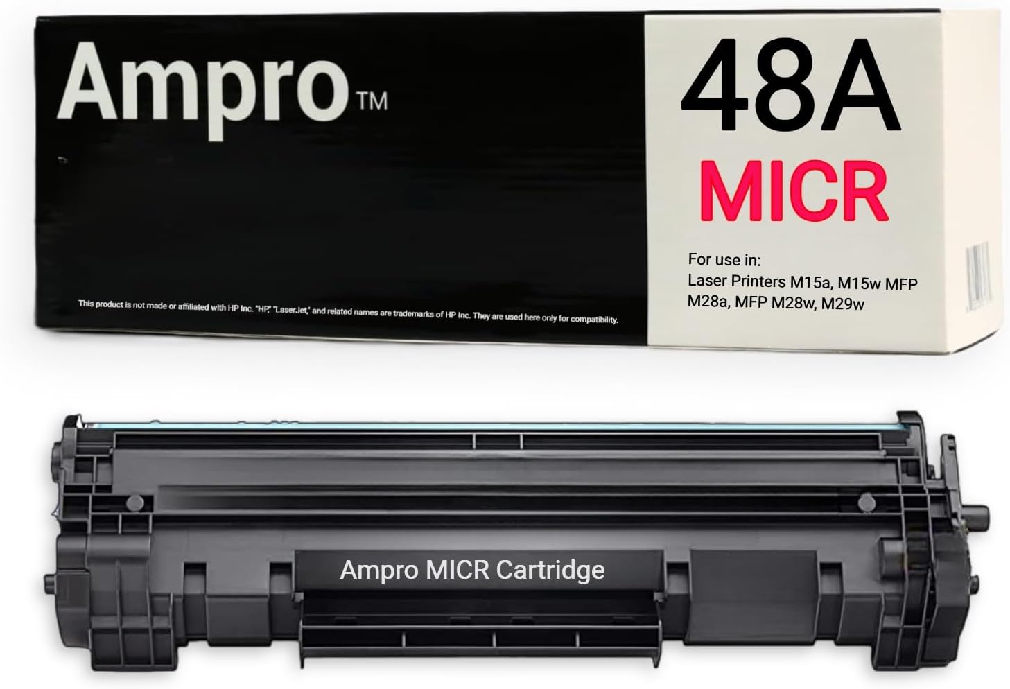Compatible MICR Toner Cartridge Replacement for 48A MICR / CF248A – Magnetic Ink for Check Printing – Works with HP LaserJet Pro M15w, MFP M28w, M15a, M28a
