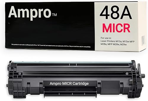 Cartucho de tóner MICR compatible con 48A MICR / CF248A - Tinta magnética para impresión de cheques - Funciona con HP Laserjet Pro M15w, MFP M28w,