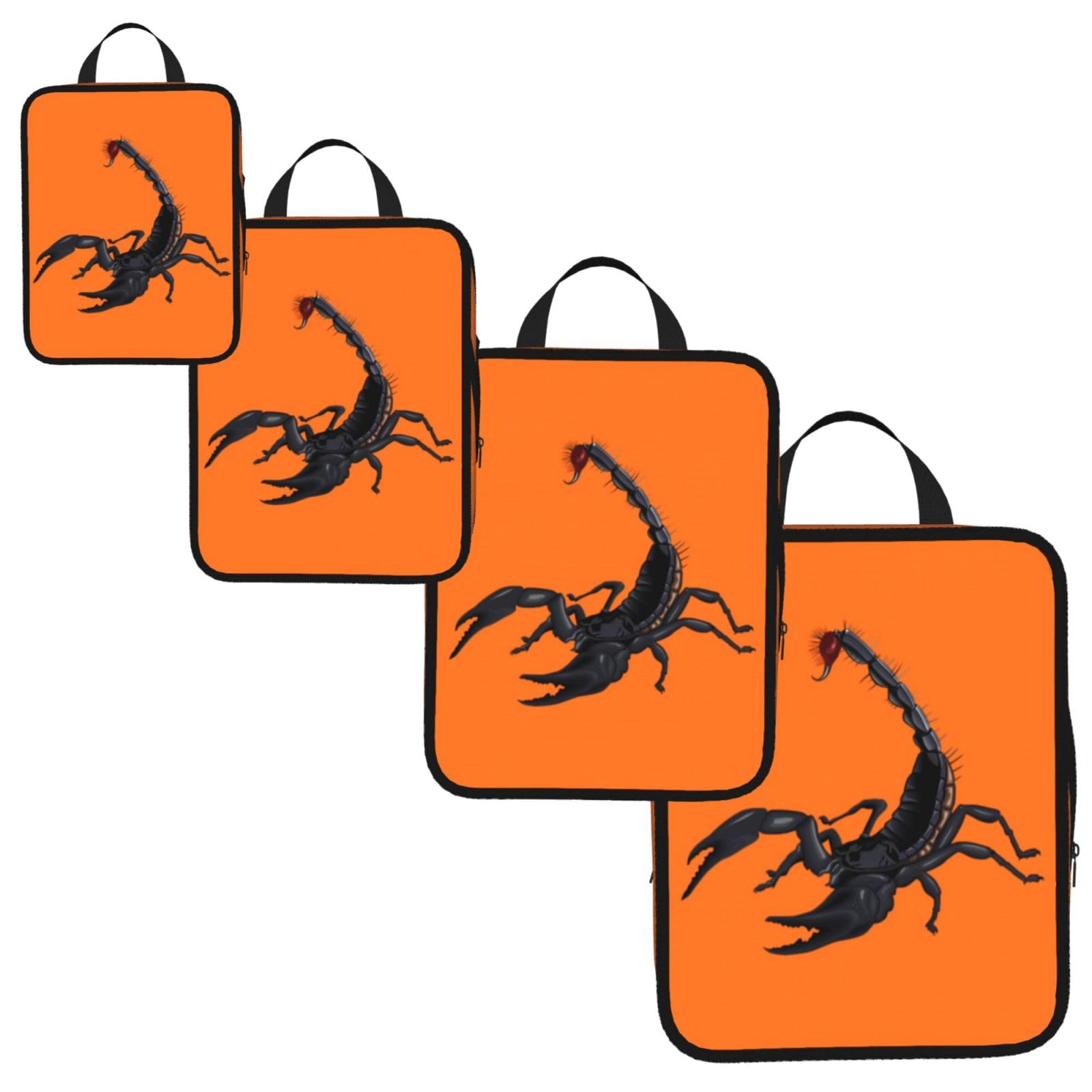 Scorpion Print 4 Set Compression Packing Cubes for Suitcases,Expandable Storage Bags Organizers