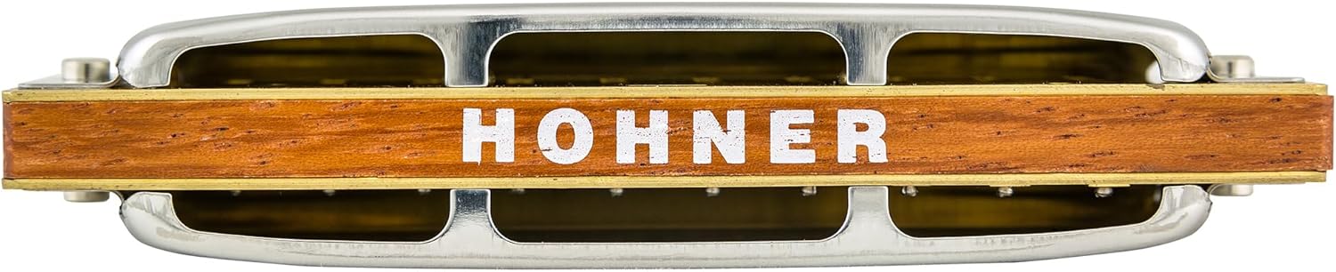 Hohner 532 Blues Harp MS Harmonica - Key of F Bundle with Case, Pouch, Austin Bazaar Online Manual, and Polishing Cloth