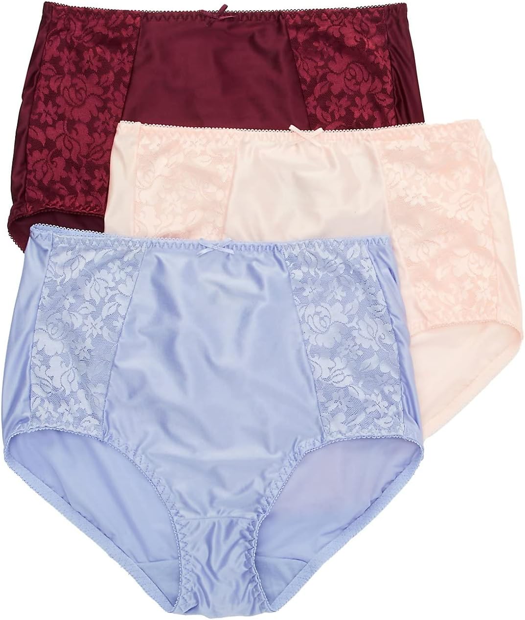 Bali Women's Double Support Brief Panty - 3 Pack, DFDBB3, Pink/Purple/Winter, 6