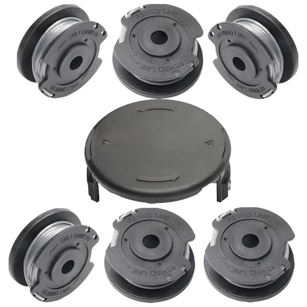 7PCS Bosch Strimmer Spool Replacement Kit - Compatible with Art 23/26 SL & EasyGrassCut 18-260 - Includes 6 Spools + 1 Cover