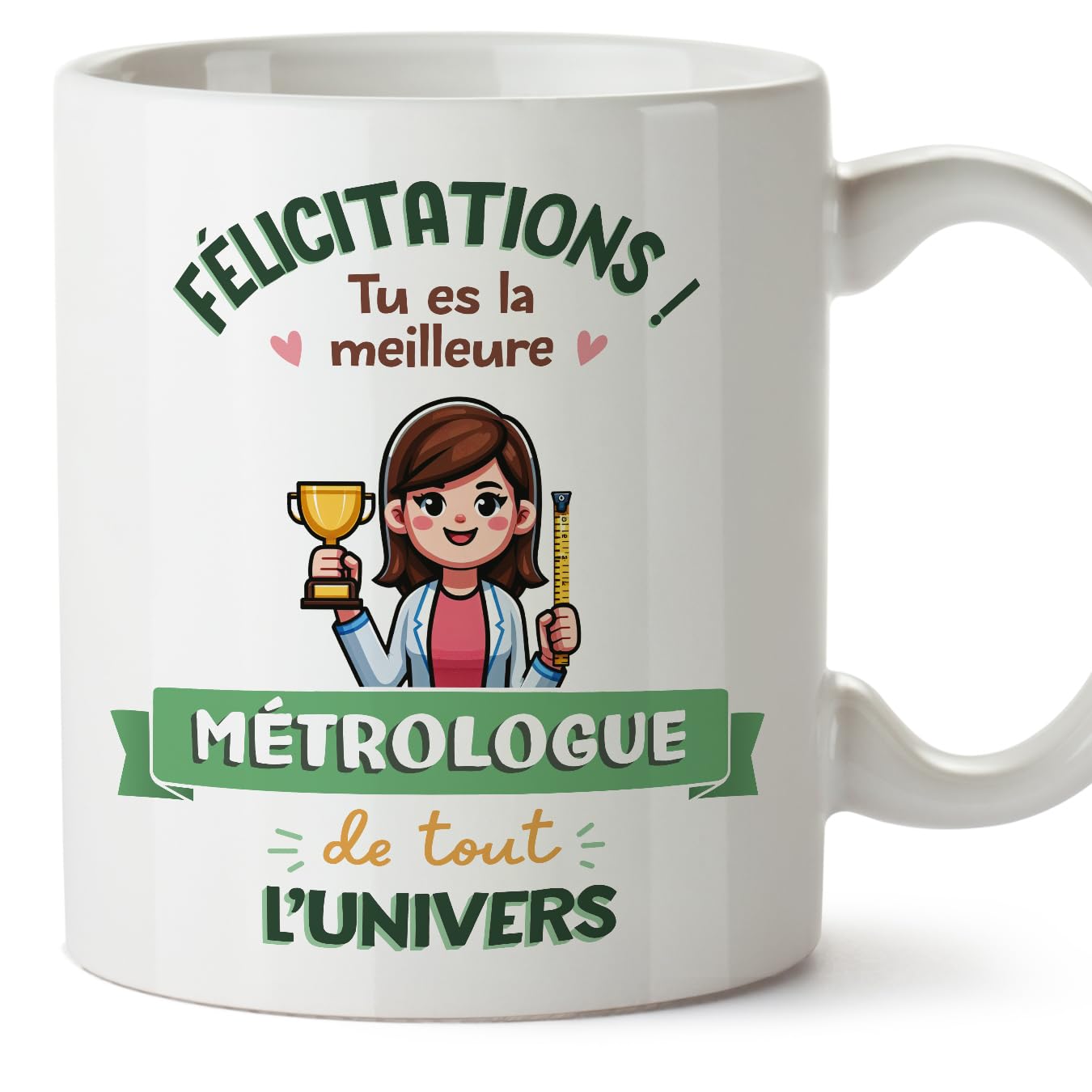 MUGFFINS Metrologist Woman Mug - in French - Meilleur Univers Trophée - Funny Gift for Colleagues - Ceramic 11oz Mug — image 1