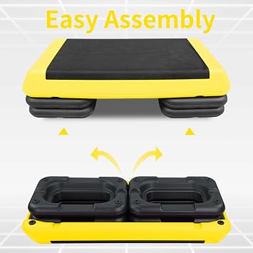 Adjustable Aerobic Stepper Workout Step with 4 Risers Fitness & Exercise Platform Trainer