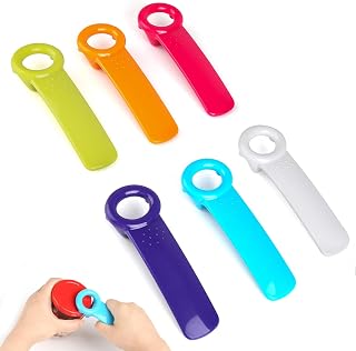6 pieces glass opener manual, plastic glass lid opener, lid opener for screw glasses, beer opener, screw glass opener for the elderly, children, women, weak hands