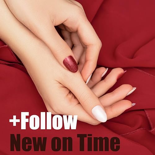 Miniatura 5 de QQPPOLIU Uñas postizas cuadradas medianas de color rojo oscuro, uñas postizas a presión, uñas postizas para niñas, con patrón geométrico con