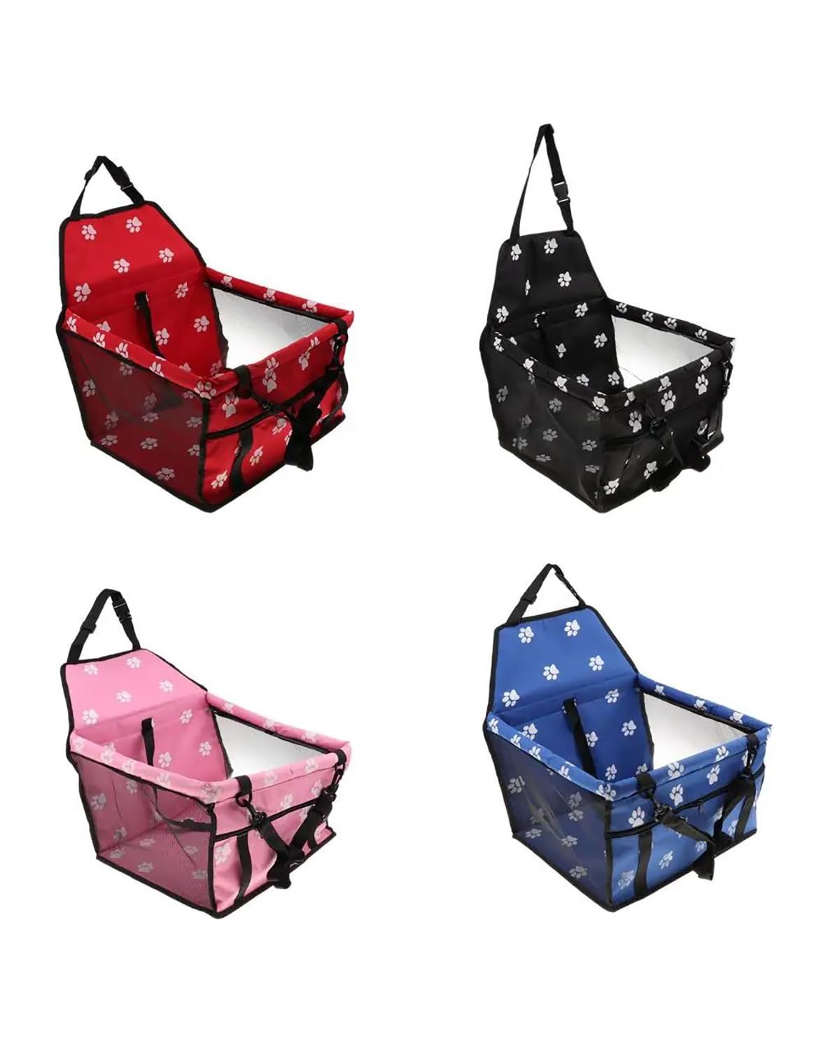 Hundesitze für Autos, Hundeautositz Hund Belüftet for Sitz Zwinger Haustier Auto Booster for Reisebox Mit Leine Hundesitz(Red)