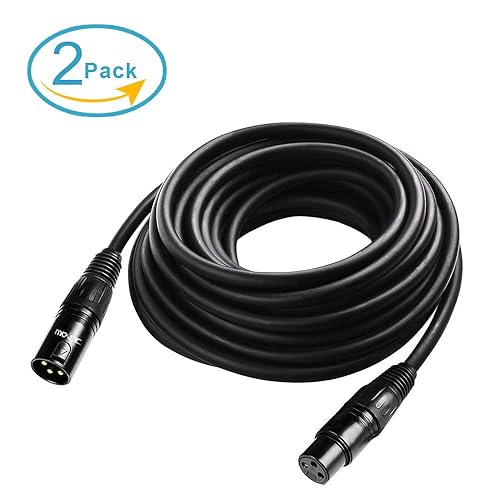 Miniatura 7 de Cable DMX flexible de 25 pies, cable DMX chapado en oro de 3 pines XLR macho a hembra, lo mejor para iluminación de escenario de DJ, luces de cabeza