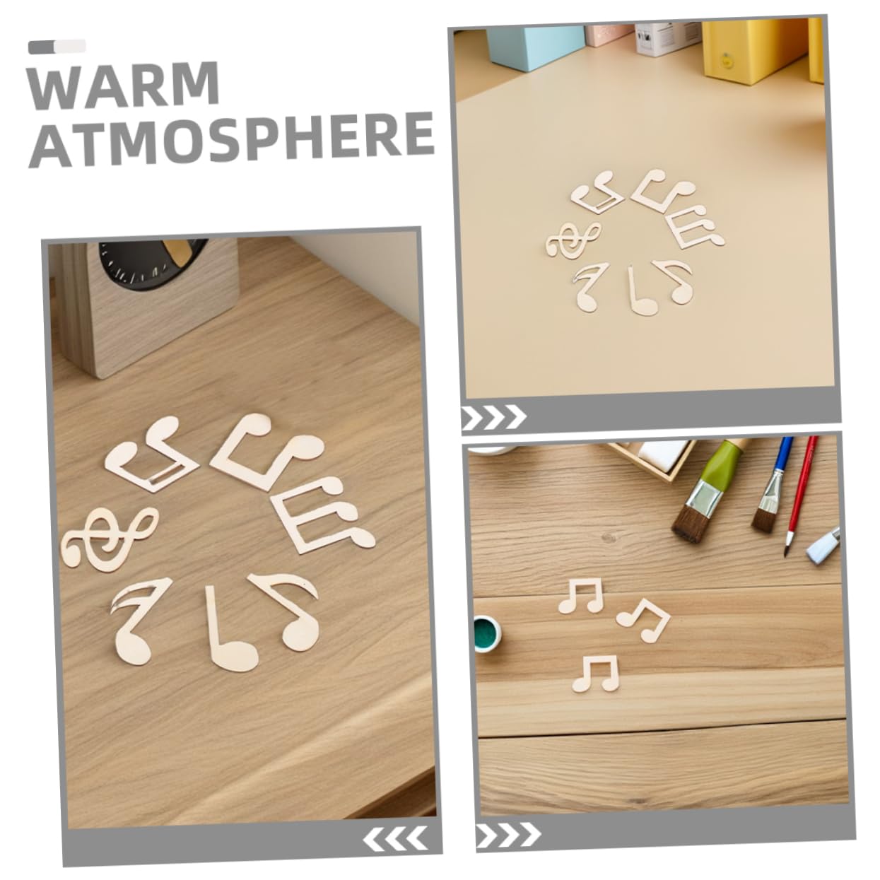 100piezas Notas Musicales De Madera Sin Terminar Manualidades Notas Musicales De Decoración Para Fiestas Diy Recortes De Música Para Manualidades Infantiles