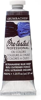 Grumbacher Pre-Tested Oil Paint, 37ml/1.25 Ounce, Ultramarine Blue Deep (P307G)