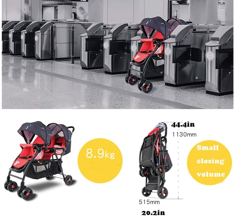Bebe Et Puericulture Poussettes Citadines Jiax Poussette Double For 6 Mois Nuit Reflechissant A 5 Points Harnais De Securite Legere Et Facile Pliant Poussette Bebe Avec Cote Par Des Sieges Lateraux Jumeaux