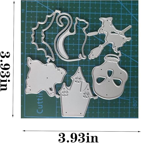 Miniatura 2 de Troqueles de metal para Halloween con diseño de gato y bruja para hacer tarjetas, plantillas de corte para álbumes de recortes, álbum de fotos,