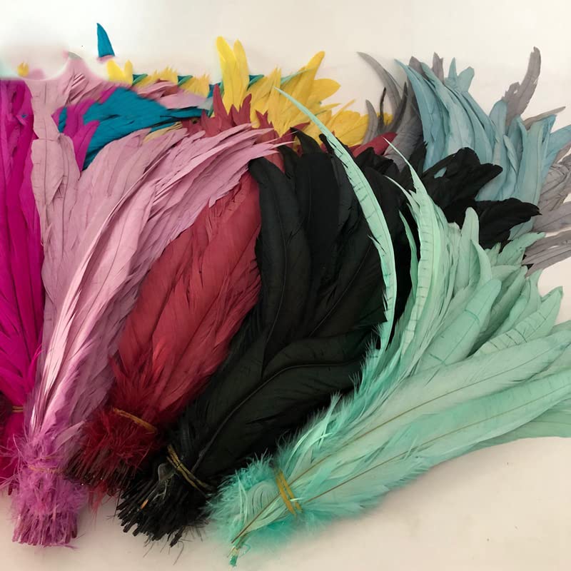 100 sztuk 30-35 cm/12-14 cali Pomarańczowe pióro koguta ogon kogut pióro pióro kogut puch ogon kurzy-różowy, 100 szt