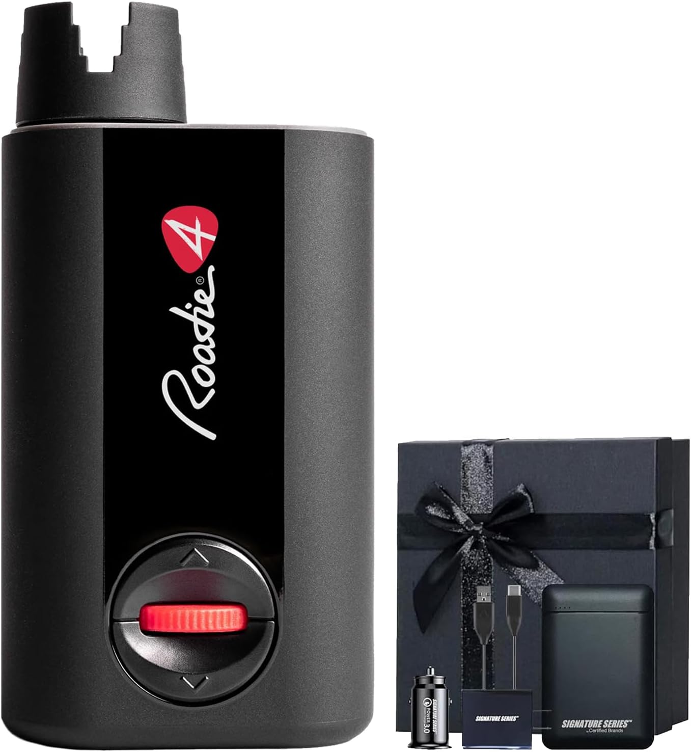 Roadie 4 Smart Automatic Guitar & Ukulele Tuner | 150+ Preset Tunings for Acoustic, Electric, 12-String Guitars, Banjo, Mandolin with Built-in Metronome, String Winder and Signature Series Gift Bundle