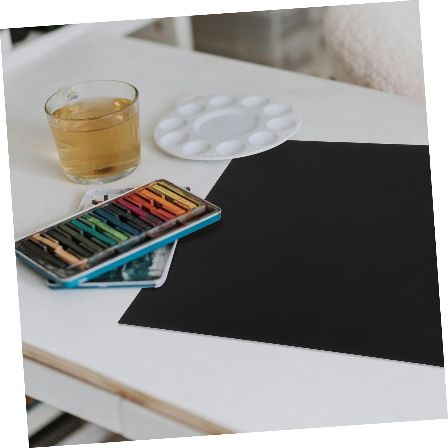 Veemoon 50 feuilles Papier Cartonné Noir DIY pour Création Manuelle Artisanat Dessin et Cartes pour Activités Familiales et Scolaires