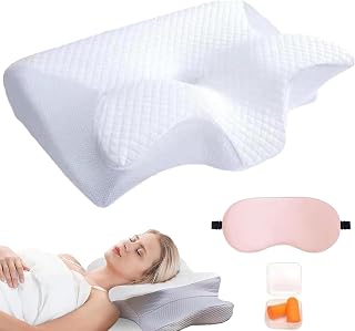 Sleep Apnea Pillow, Pillow, Breathable and Not Stuffy, Premium Memory Foam Pillows, Cervical Neck Pillow, Ergonomic Pillows Side Sleeper, for Side, Back, Sleepers (White)