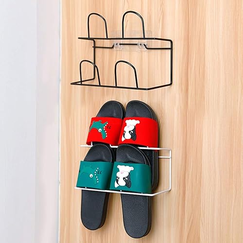 Miniatura 4 de DOITOOL Zapatero de doble capa para zapatos de montaje en pared, zapatillas, estante colgante, organizador de almacenamiento (blanco)