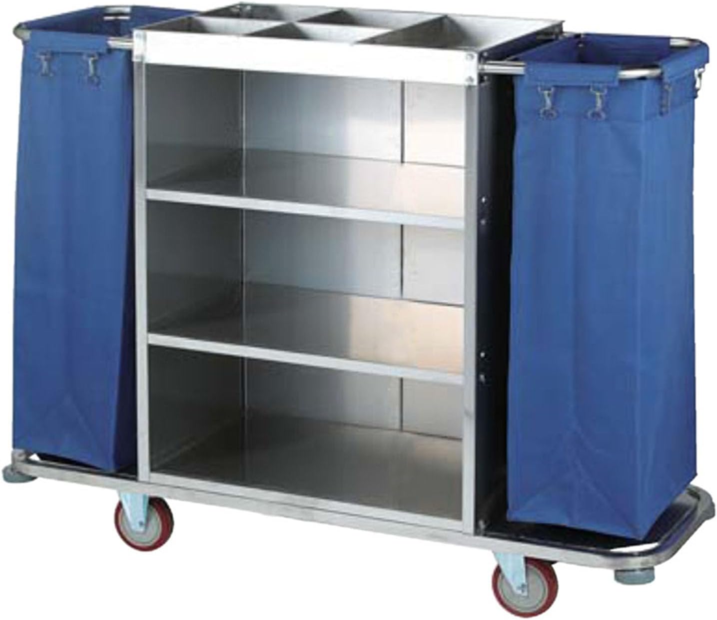 Housekeeping Cart/Lodging Hotel Commercial Housekeeping Cart with Bags Commercial Housekeeping Janitor Cart Cleaning Carts On Wheels,Blue,Type B