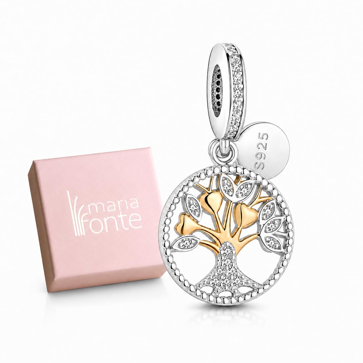 Charm New 2025 Compatibile Tutte Marche Bracciali Collane Albero Vita Portafortuna Argento 925 Ciondoli Compleanno Anniversario Originale Amicizia Mamma Bead Cuore Natale Donna Set