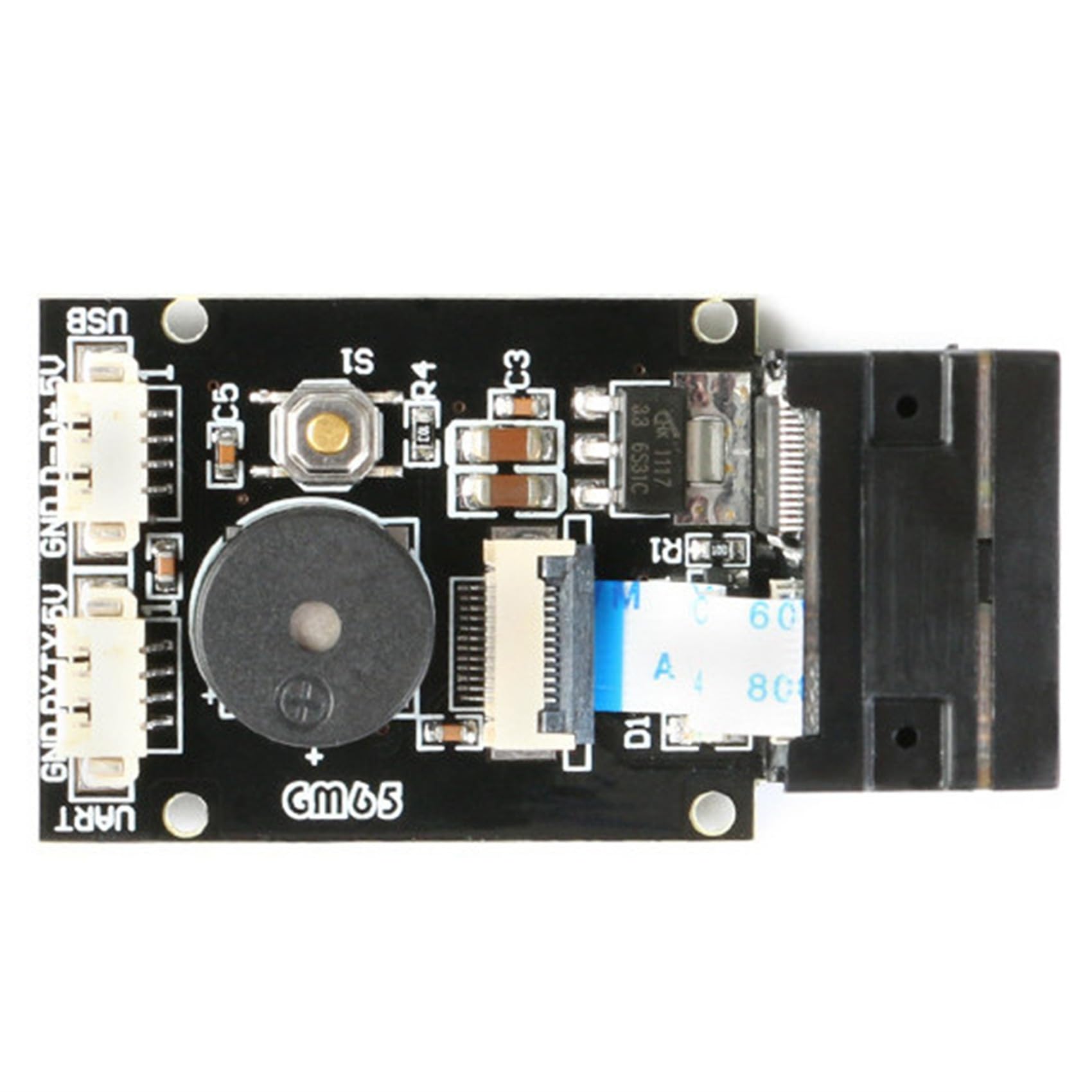 2 x przewodowy skaner kodów kreskowych USB GM65 1D 2D czytnik kodów kreskowych moduł czytnika kodów QR, brzęczyk CMOS do przypomnienia z kablem UART