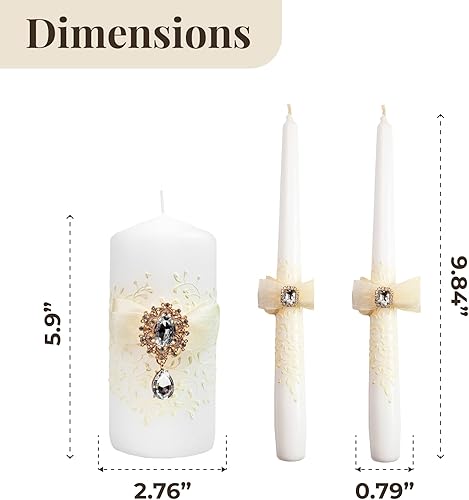 Miniatura 5 de Unity Ceremony Ideas Unity Ceremonia Velas para Boda - Pilar de 6" y 10" Juego de Tres Velas Unity Boda Velas Ceremoniales Blancas Grandes Velas