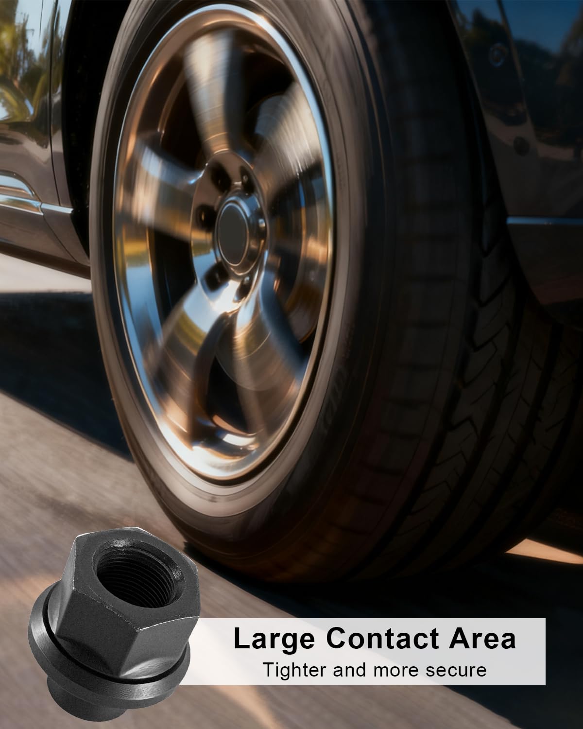 6Pcs 19mm Sleeve Flanged Wheel Lug Nuts M22x1.5 Hex 33mm Fit for Heavy Duty Truck Semi Truck, Steel Dual Wheels with Hub Piloted Seat and 26mm Bolt Hole