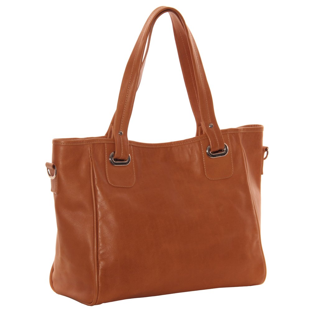 Piel Leather Open Tote/Cross Body Bag, Honey, One Size
